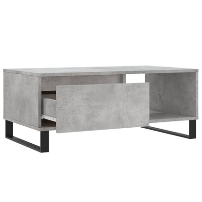 vidaXL Table basse gris béton 90x50x36,5 cm Aggloméré