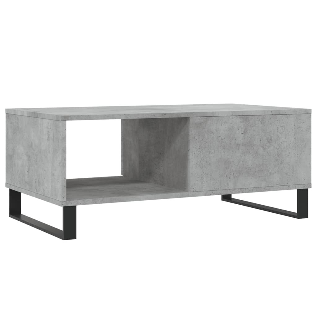 vidaXL Table basse gris béton 90x50x36,5 cm Aggloméré