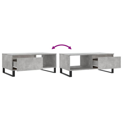 vidaXL Table basse gris béton 90x50x36,5 cm Aggloméré