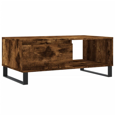 vidaXL Table basse chêne fumé 90x50x36,5 cm bois d'ingénierie