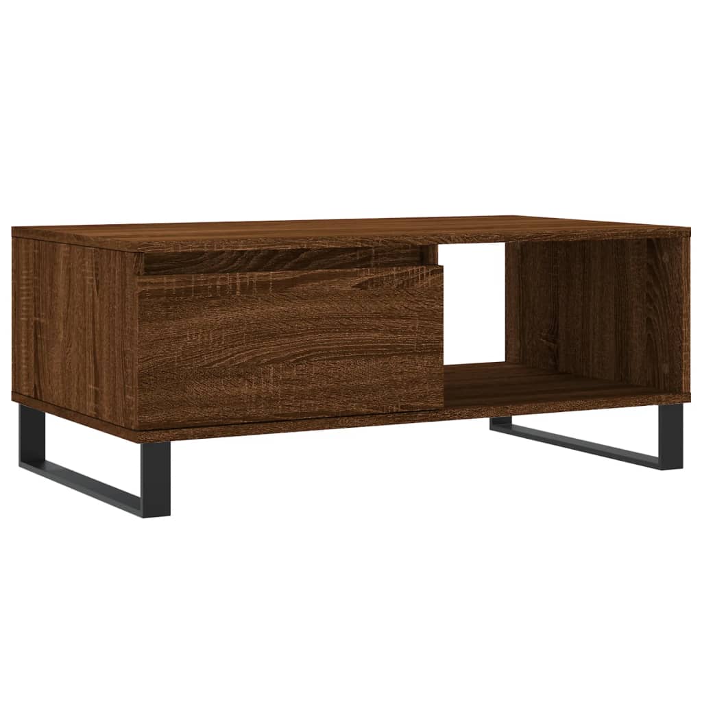 vidaXL Table basse marron aspect chêne 90x50x36,5 cm bois d'ingénierie