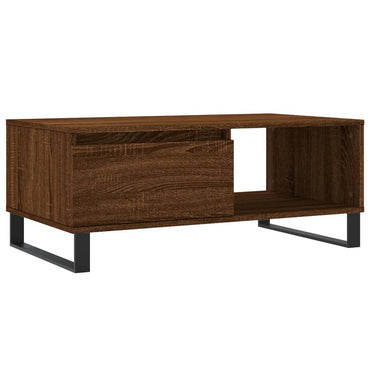 vidaXL Table basse marron aspect chêne 90x50x36,5 cm bois d'ingénierie