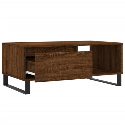 vidaXL Table basse marron aspect chêne 90x50x36,5 cm bois d'ingénierie