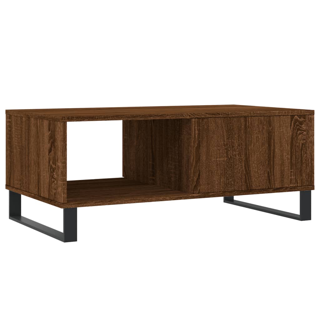 vidaXL Table basse marron aspect chêne 90x50x36,5 cm bois d'ingénierie