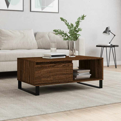 vidaXL Table basse marron aspect chêne 90x50x36,5 cm bois d'ingénierie