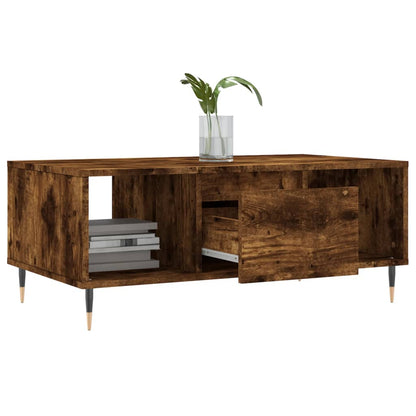 vidaXL Table basse chêne fumé 90x50x36,5 cm bois d'ingénierie
