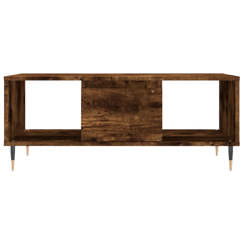 vidaXL Table basse chêne fumé 90x50x36,5 cm bois d'ingénierie