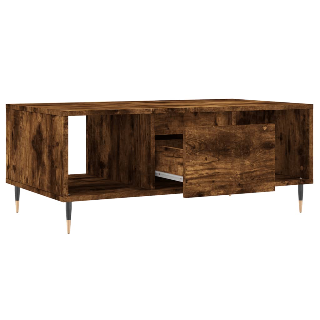 vidaXL Table basse chêne fumé 90x50x36,5 cm bois d'ingénierie