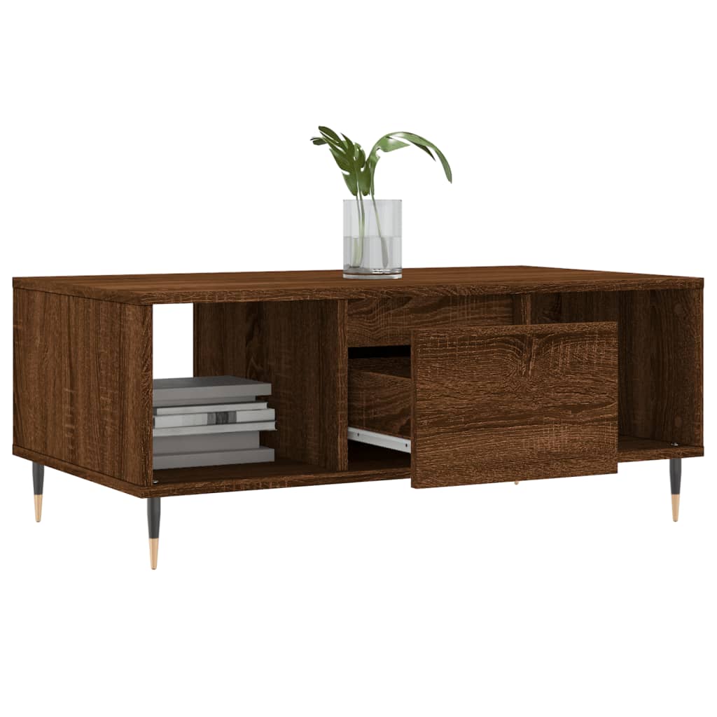 vidaXL Couchtisch Braun Eichen-Optik 90x50x36,5 cm Holzwerkstoff