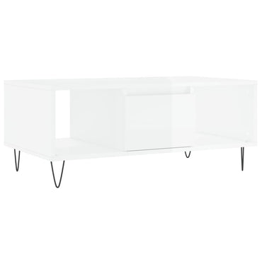 vidaXL Couchtisch Hochglanz-Weiß 90x50x36,5 cm Holzwerkstoff