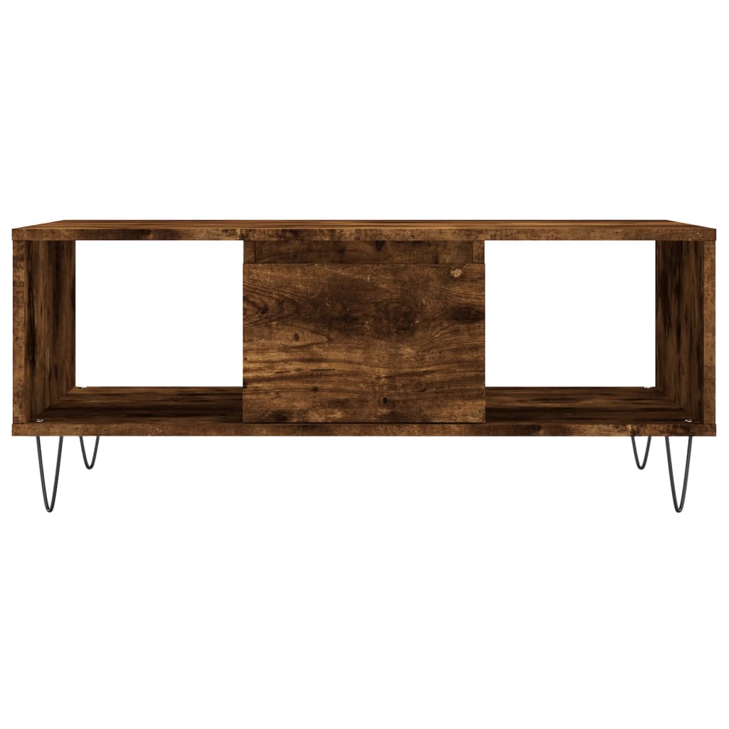 vidaXL Couchtisch Räuchereiche 90x50x36,5 cm Holzwerkstoff