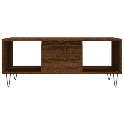 vidaXL Table basse marron aspect chêne 90x50x36,5 cm bois d'ingénierie