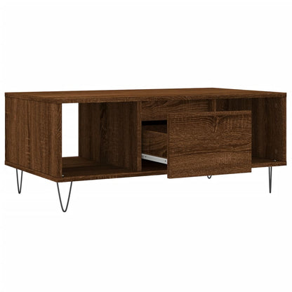 vidaXL Table basse marron aspect chêne 90x50x36,5 cm bois d'ingénierie