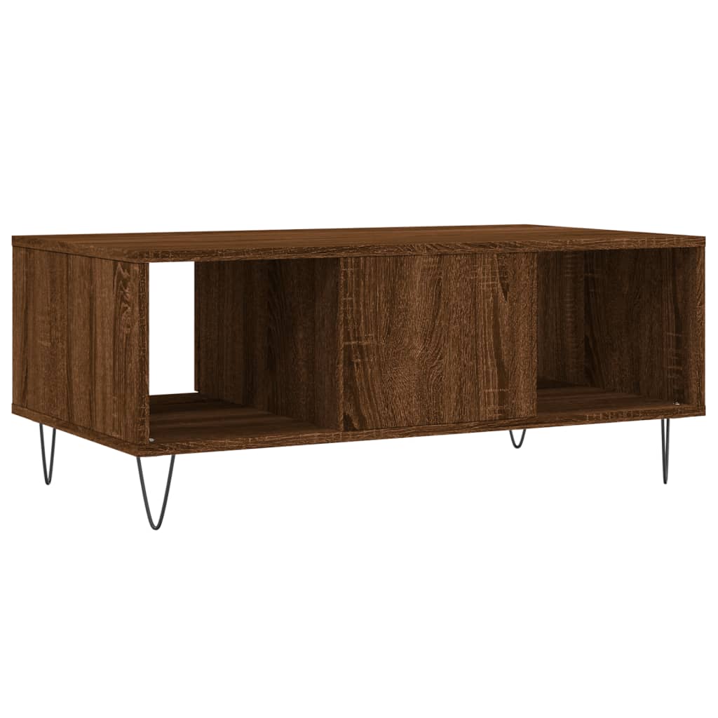 vidaXL Table basse marron aspect chêne 90x50x36,5 cm bois d'ingénierie