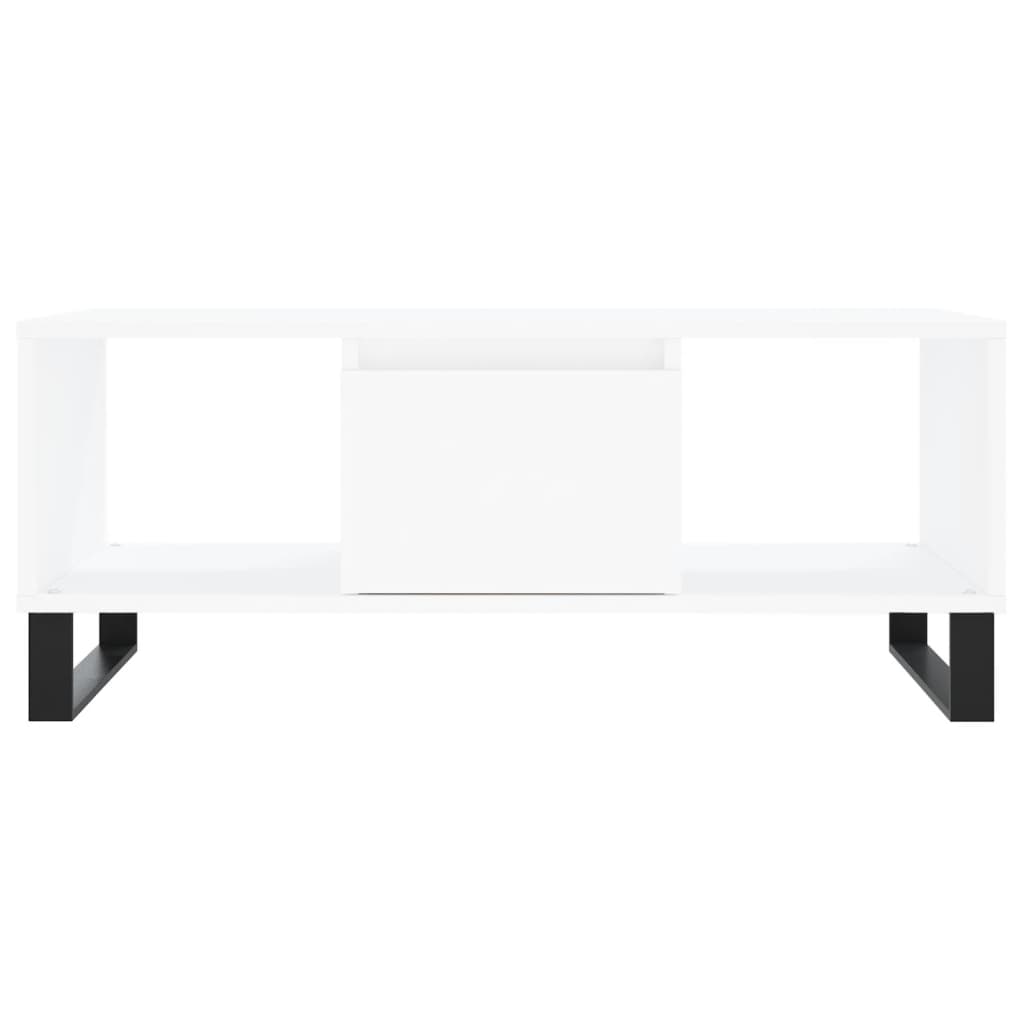 vidaXL Table basse blanche 90x50x36,5 cm en bois d'ingénierie