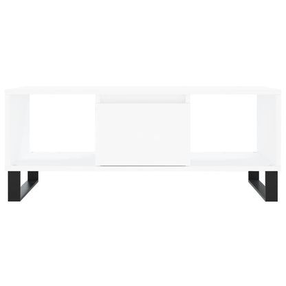 vidaXL Table basse blanche 90x50x36,5 cm en bois d'ingénierie