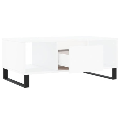 vidaXL Table basse blanche 90x50x36,5 cm en bois d'ingénierie