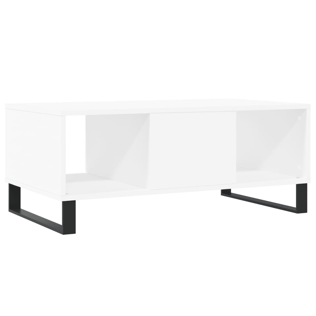 vidaXL Table basse blanche 90x50x36,5 cm en bois d'ingénierie