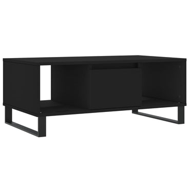 vidaXL Table basse noire 90x50x36,5 cm en bois d'ingénierie