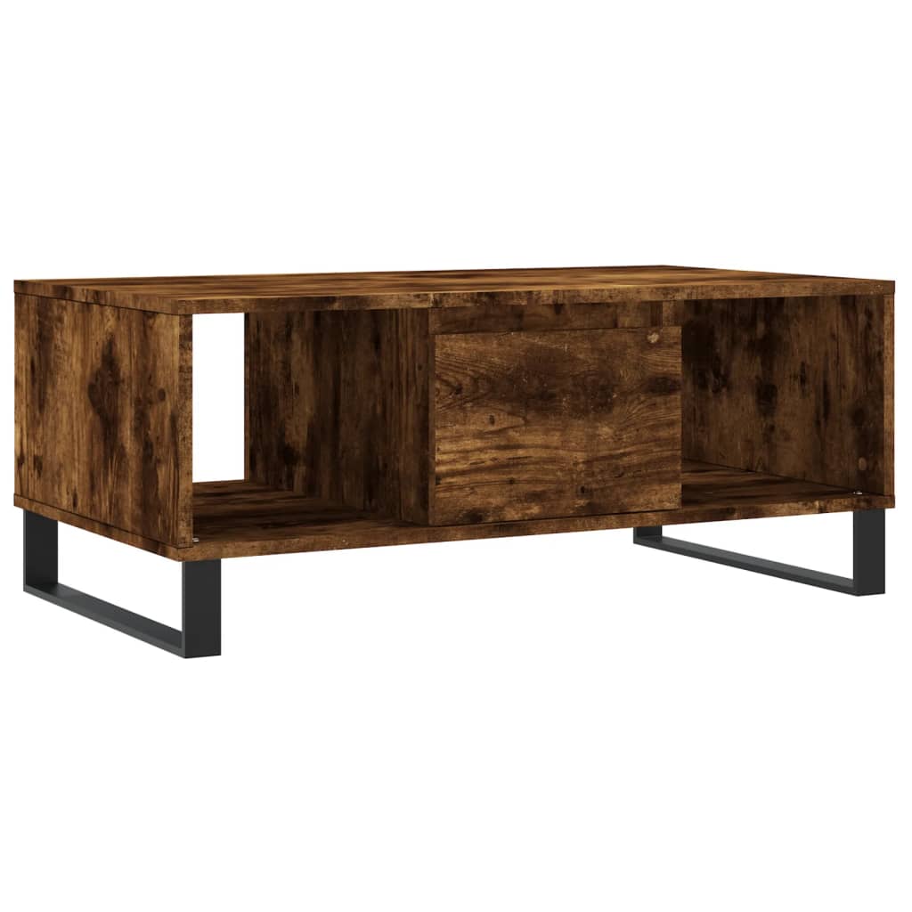 vidaXL Table basse chêne fumé 90x50x36,5 cm bois d'ingénierie