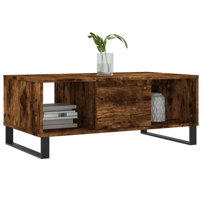 vidaXL Table basse chêne fumé 90x50x36,5 cm bois d'ingénierie