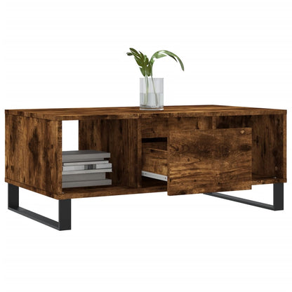 vidaXL Table basse chêne fumé 90x50x36,5 cm bois d'ingénierie