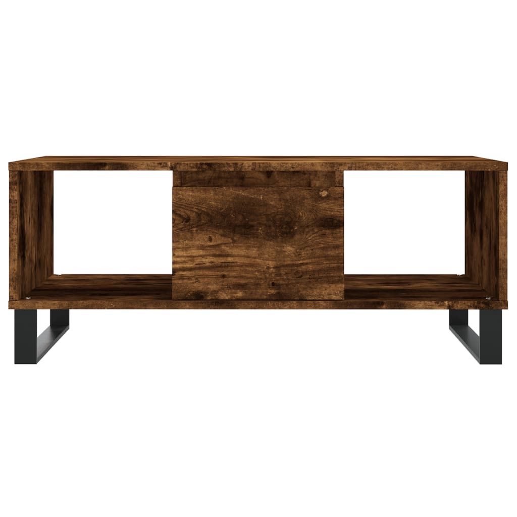 vidaXL Table basse chêne fumé 90x50x36,5 cm bois d'ingénierie