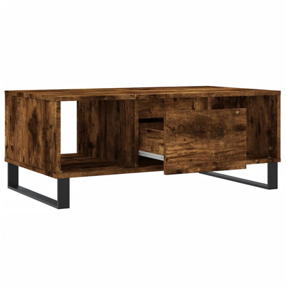 vidaXL Table basse chêne fumé 90x50x36,5 cm bois d'ingénierie