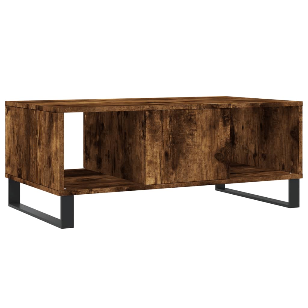vidaXL Table basse chêne fumé 90x50x36,5 cm bois d'ingénierie