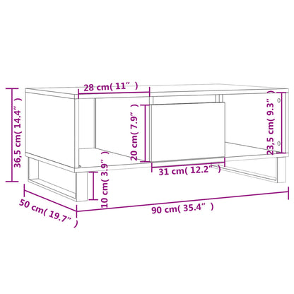 vidaXL Couchtisch Grau Sonoma 90x50x36,5 cm Holzwerkstoff