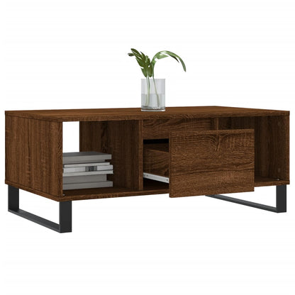vidaXL Table basse marron aspect chêne 90x50x36,5 cm bois d'ingénierie