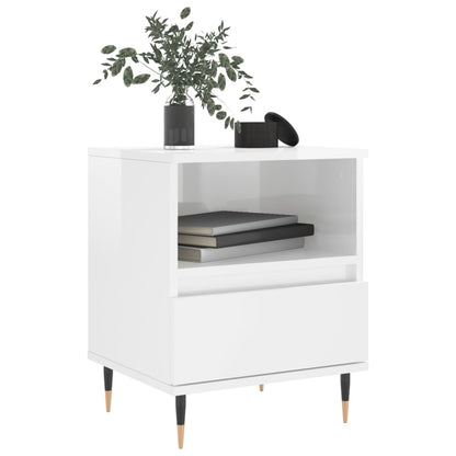 vidaXL Tables de chevet 2 pcs. Blanc brillant 40x35x50 cm Bois d'ingénierie