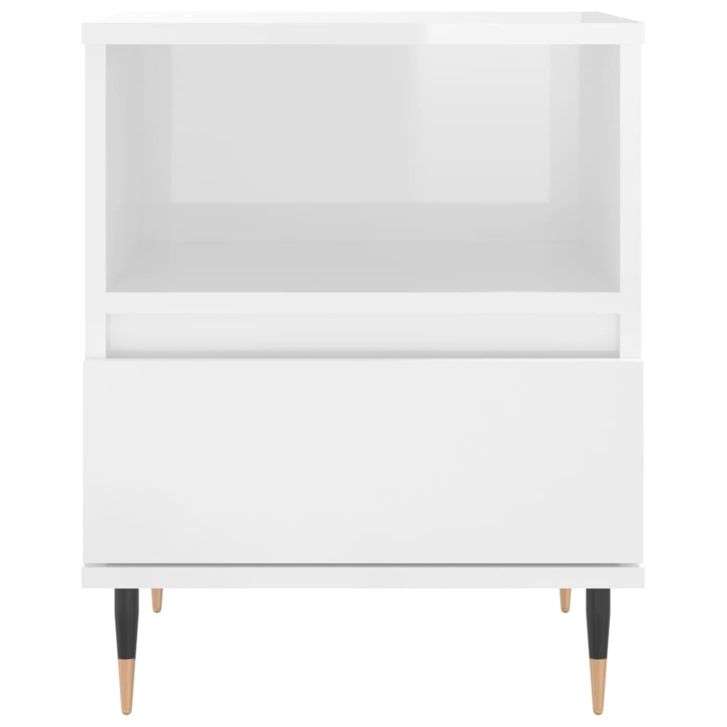 vidaXL Tables de chevet 2 pcs. Blanc brillant 40x35x50 cm Bois d'ingénierie