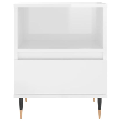 vidaXL Tables de chevet 2 pcs. Blanc brillant 40x35x50 cm Bois d'ingénierie