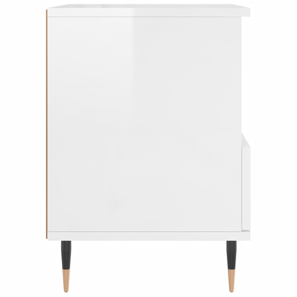 vidaXL Tables de chevet 2 pcs. Blanc brillant 40x35x50 cm Bois d'ingénierie