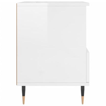 vidaXL Tables de chevet 2 pcs. Blanc brillant 40x35x50 cm Bois d'ingénierie
