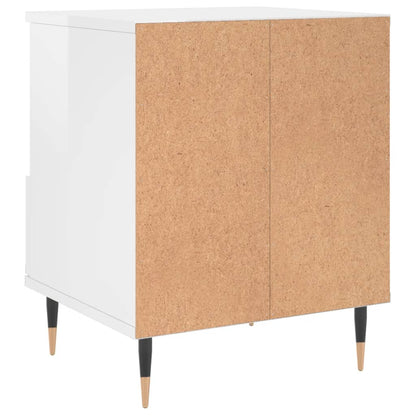 vidaXL Tables de chevet 2 pcs. Blanc brillant 40x35x50 cm Bois d'ingénierie