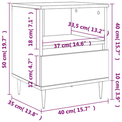 vidaXL Tables de chevet 2 pcs Gris béton 40x35x50 cm Bois d'ingénierie
