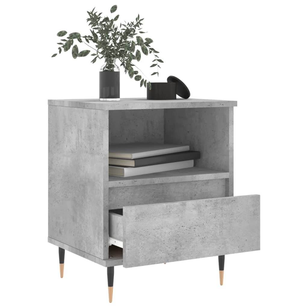 vidaXL Tables de chevet 2 pcs Gris béton 40x35x50 cm Bois d'ingénierie