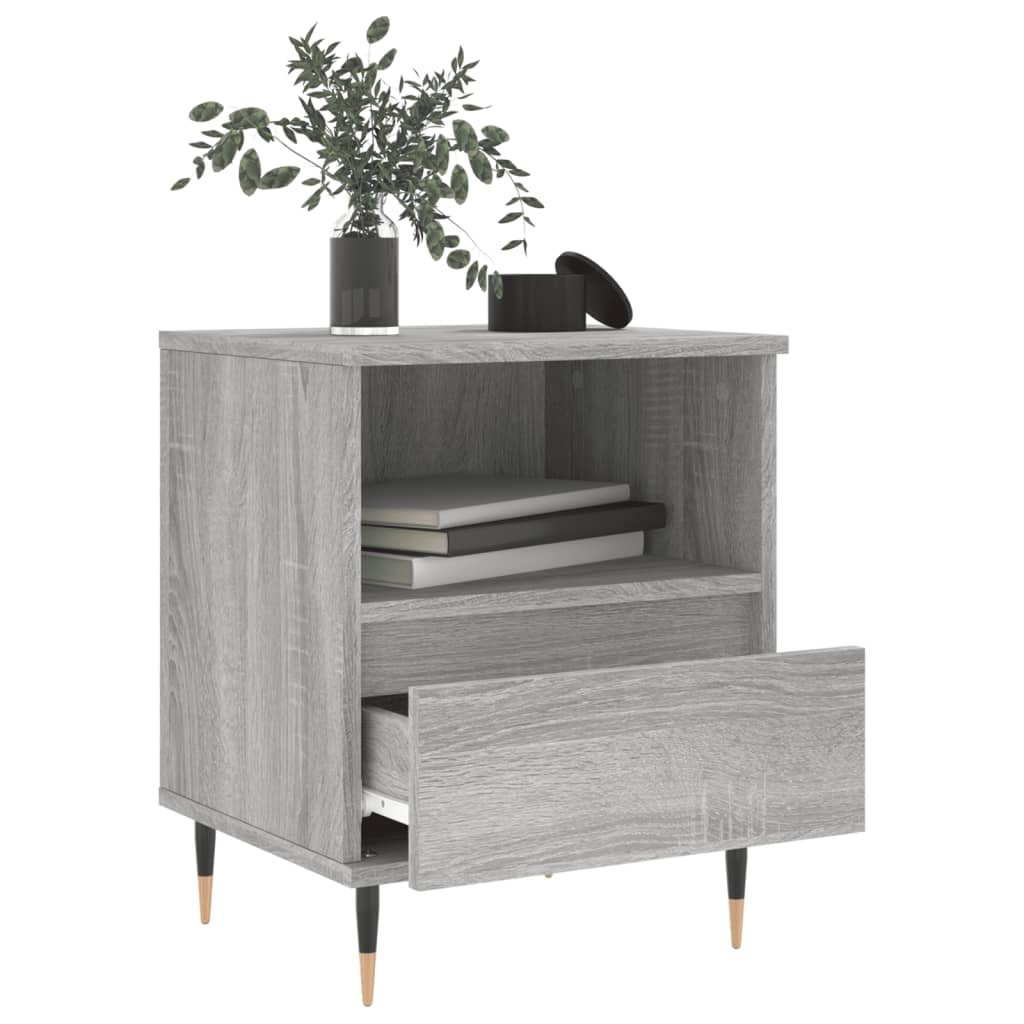 vidaXL Tables de chevet 2 pcs gris Sonoma 40x35x50 cm bois d'ingénierie