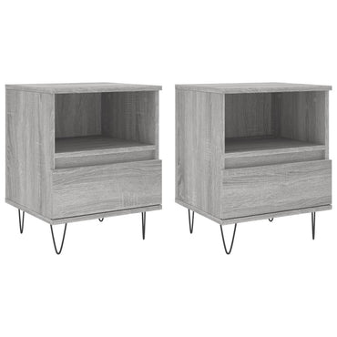 vidaXL Nachttische 2 Stk. Grau Sonoma 40x35x50 cm Holzwerkstoff