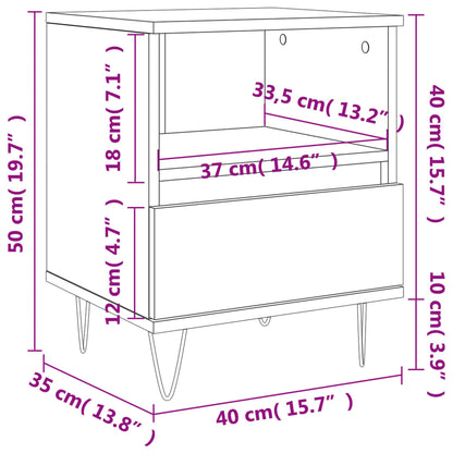 vidaXL Nachttisch Braun Eichen-Optik 40x35x50 cm Holzwerkstoff