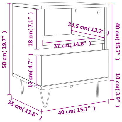 vidaXL Nachttische 2 Stk. Braun Eichen-Optik 40x35x50 cm Holzwerkstoff