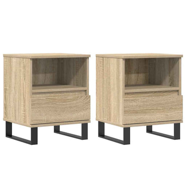 vidaXL Nachttische 2 Stk. Sonoma-Eiche 40x35x50 cm Holzwerkstoff