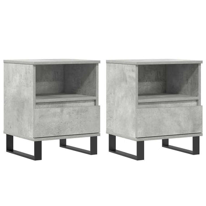 vidaXL Nachttische 2 Stk. Betongrau 40x35x50 cm Holzwerkstoff