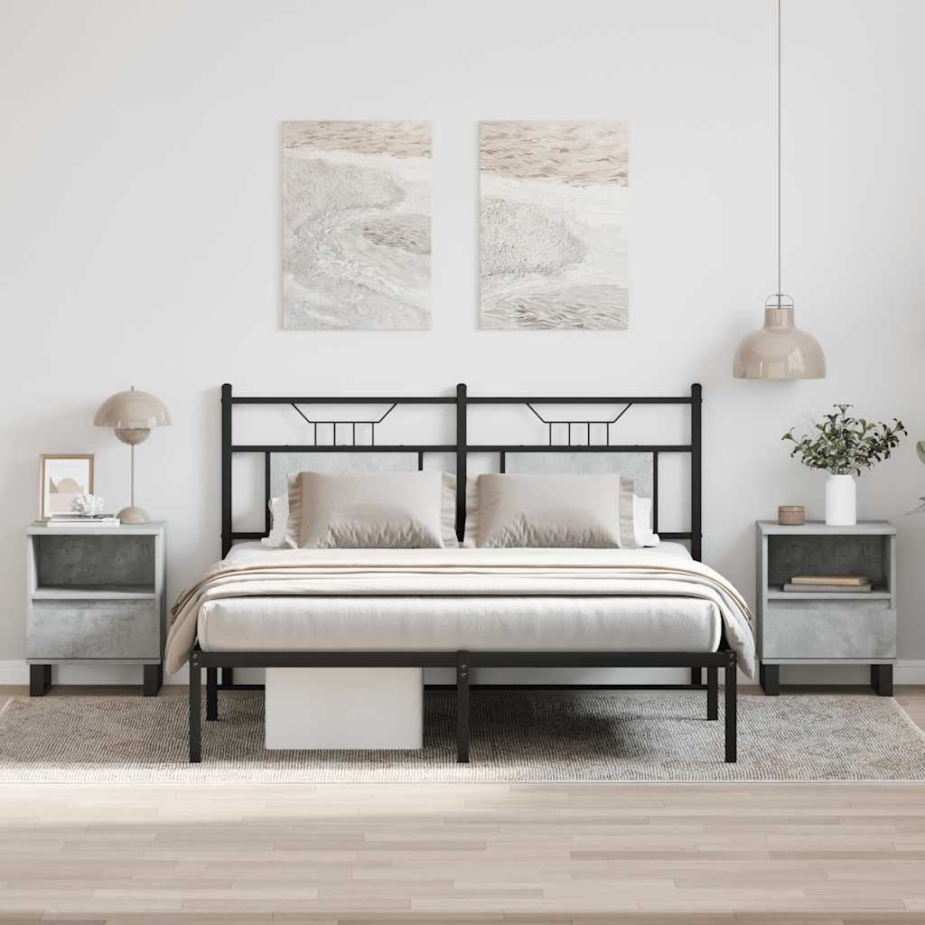 vidaXL Nachttische 2 Stk. Betongrau 40x35x50 cm Holzwerkstoff