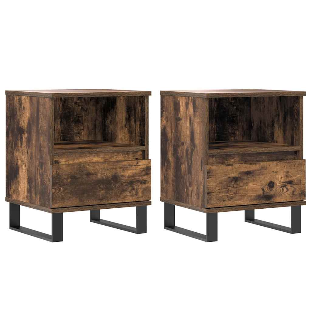 vidaXL Tables de chevet 2 pcs Chêne fumé 40x35x50 cm Bois d'ingénierie