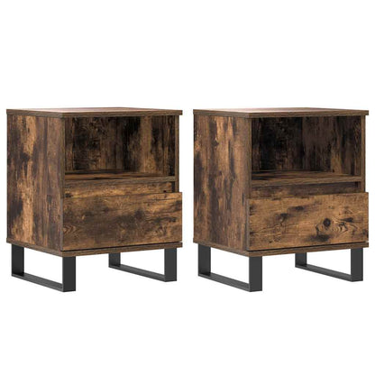 vidaXL Tables de chevet 2 pcs Chêne fumé 40x35x50 cm Bois d'ingénierie