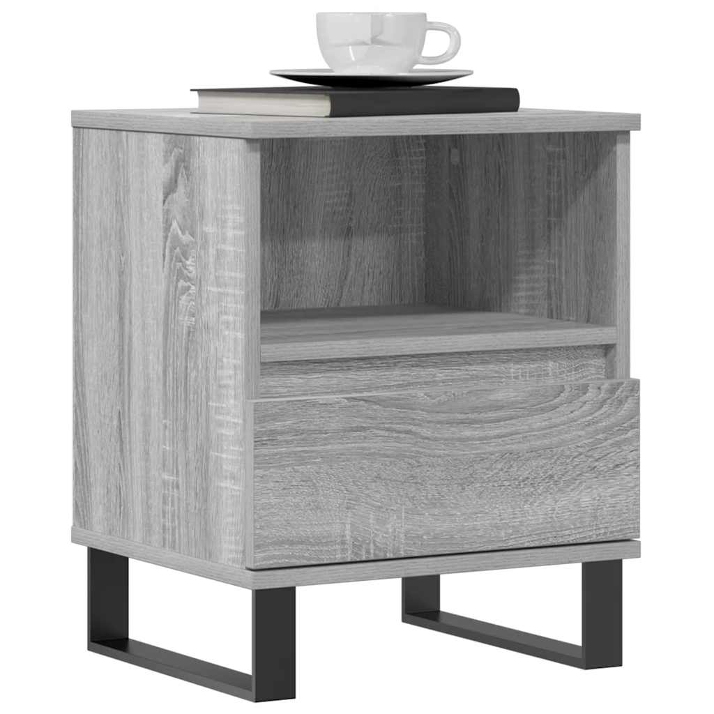 vidaXL Nachttische 2 Stk. Grau Sonoma 40x35x50 cm Holzwerkstoff