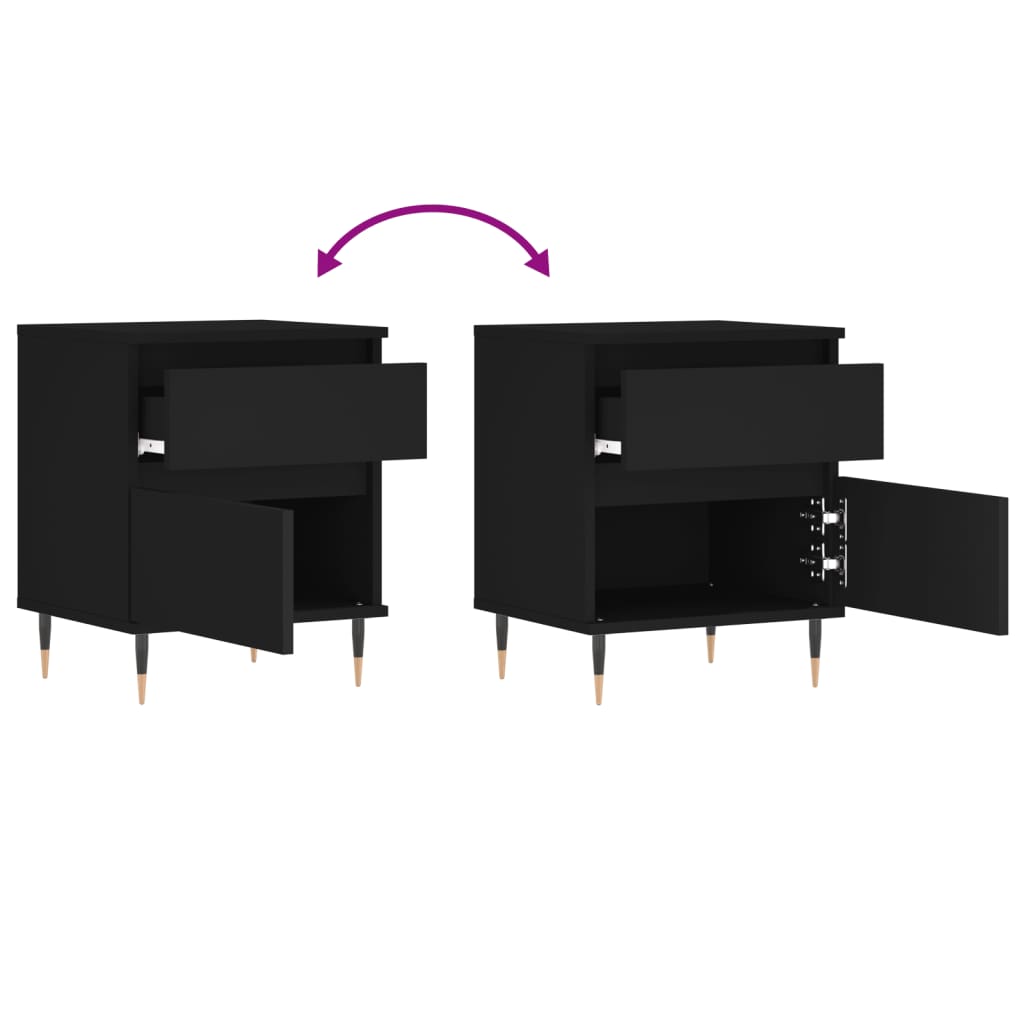 vidaXL Nachttisch Schwarz 40x35x50 cm Holzwerkstoff